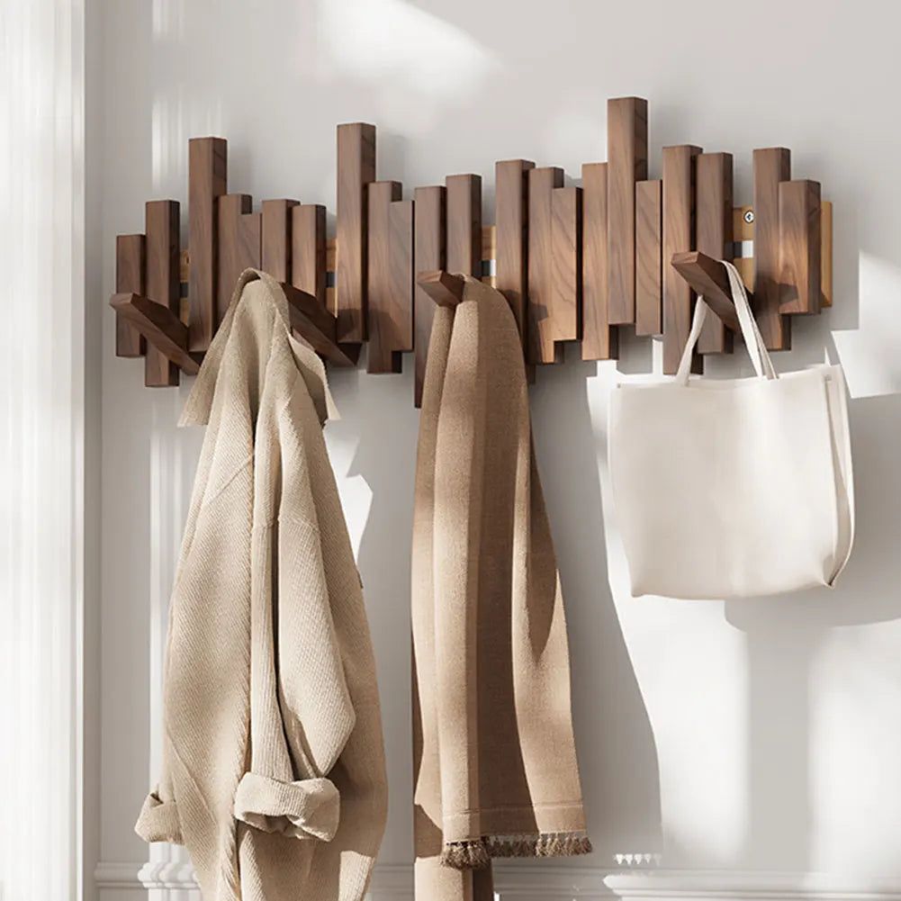 Wooden Wall Hooks Organizer