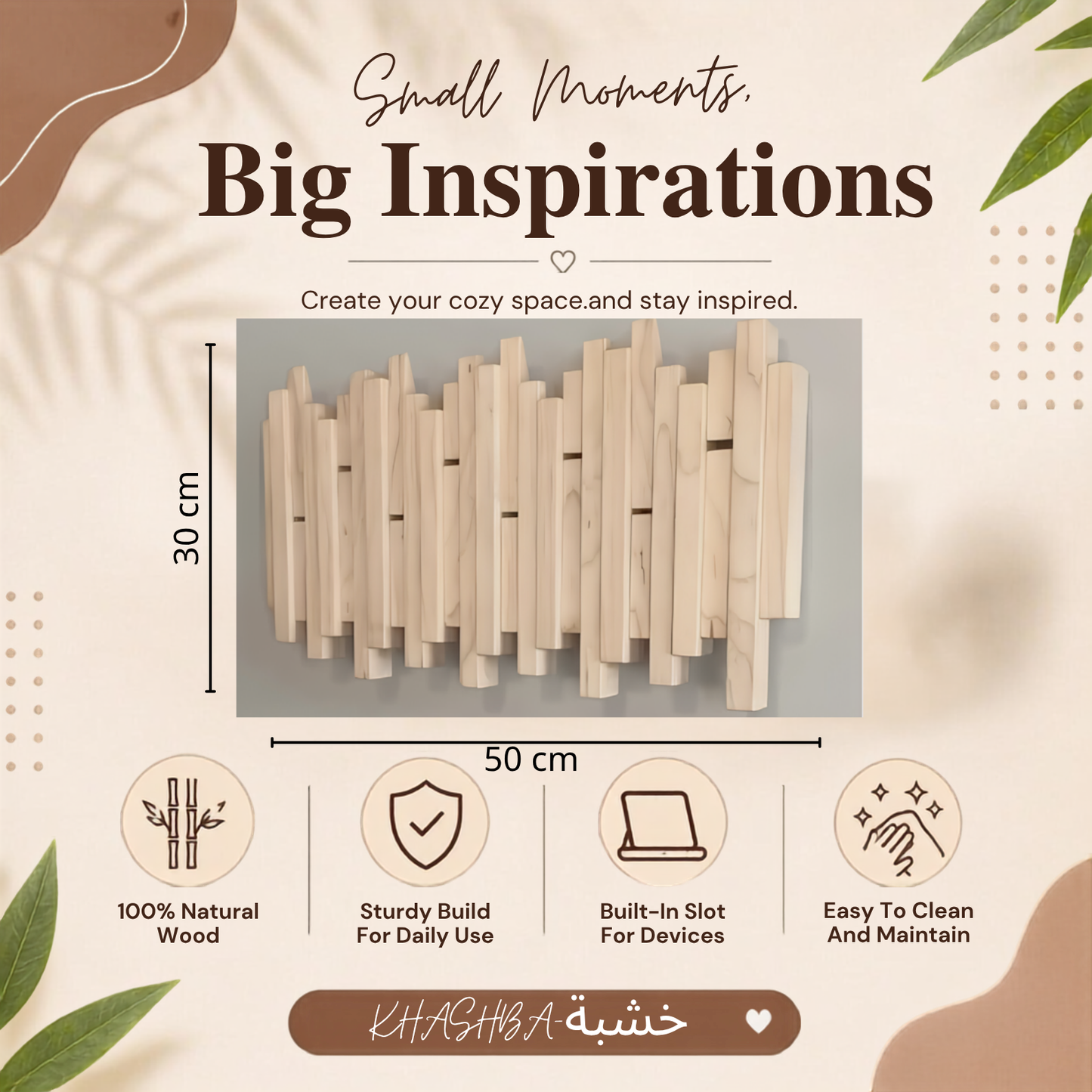 Wooden Wall Hooks Organizer