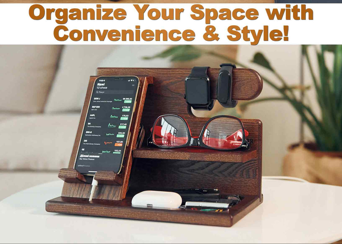 Organizing Stand Wooden Desk Organizer Stand – Khashba