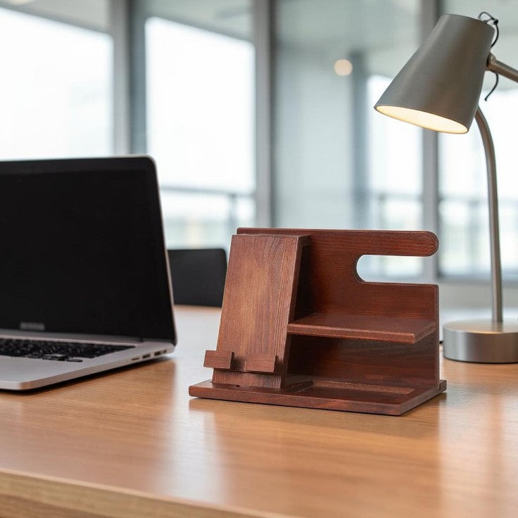 Wooden Desk Organizer Stand
